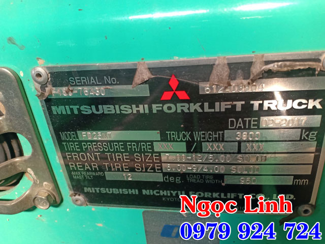 xe nang cu 2.5 tan Mitsubishi 2017