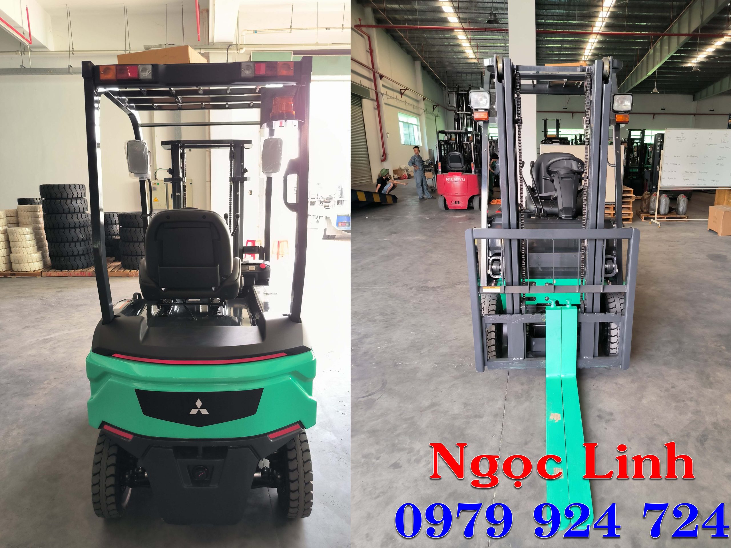 Xe nâng điện Mitsubishi FB15CB 4 Xe nâng điện ngồi lái Mitsubishi 1.5 tấn
